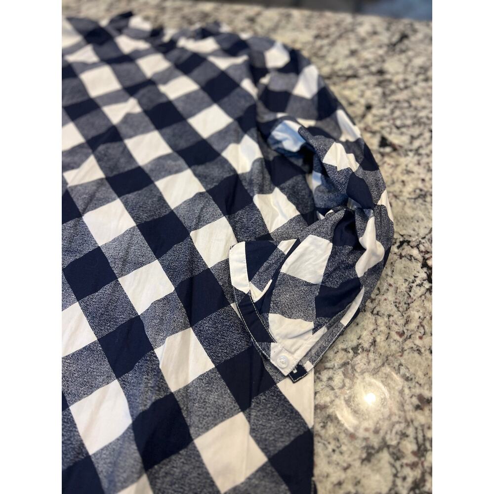 Crown & Ivy Curvy women’s top size 2X buffalo plaid navy white - Picture 8 of 10